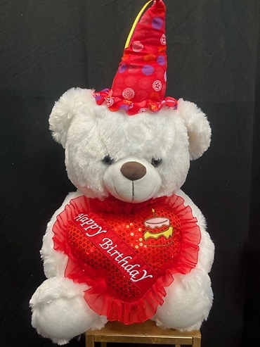 Large Singing Birthday Bear With Heart