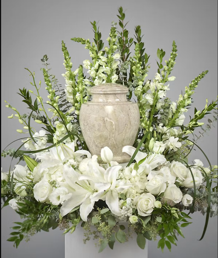 Stunning White Urn Tribute