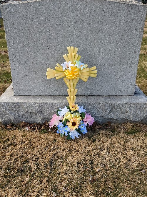 Palm Cross Arrangement with Base