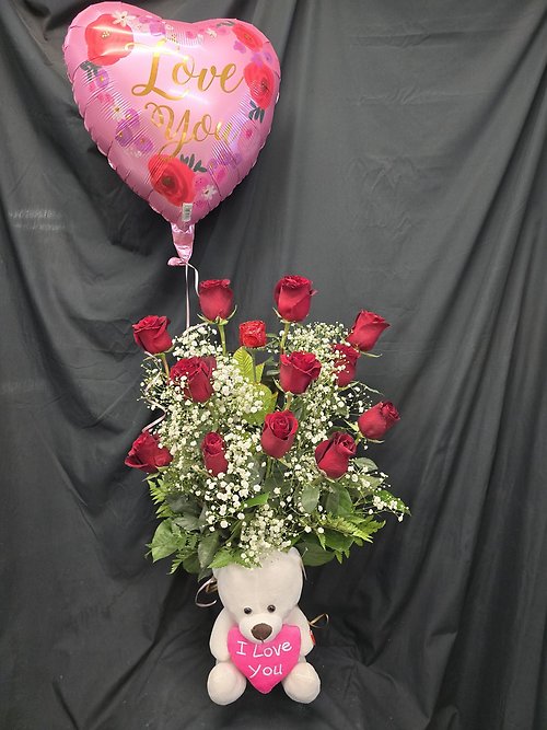 Say \" I Love You \" doz. Roses Gift Set