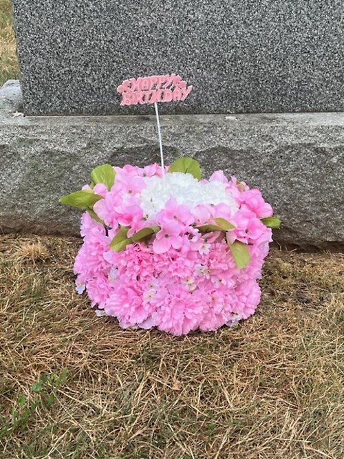 Cemetery Birthday Cake Arrangement