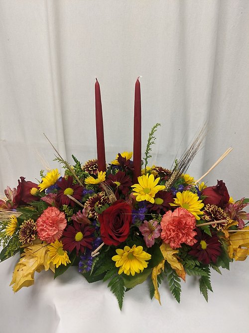 Double Candle Autumn Centerpiece