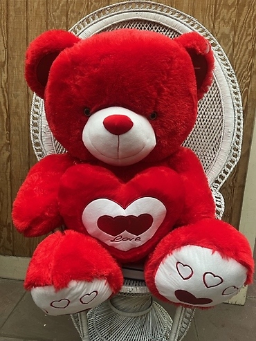 XL Bear With Heart (Red)