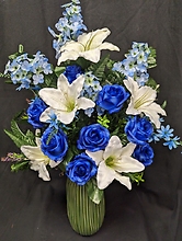 Time-Honored Blue & White Artificial Vase